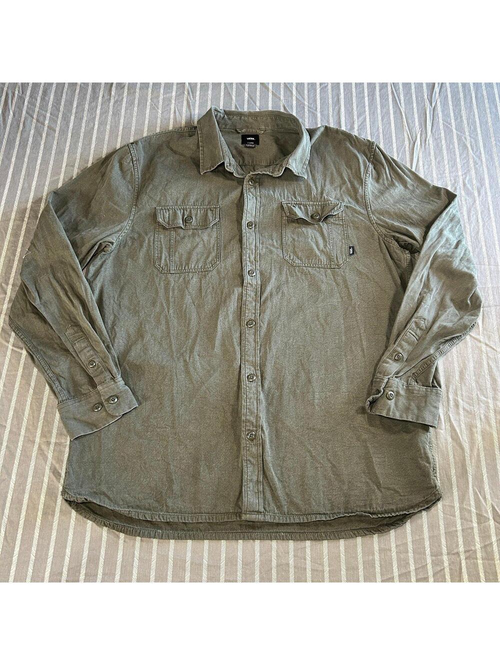 Van's Green Long sleeve button up classic fit Men's XL
